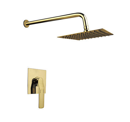 Tek kaldıraç duvara gizlenmiş banyo veya duş karıştırıcı fırçalı altın banyo tunç musluk soğuk ve sıcak baş duş OEM