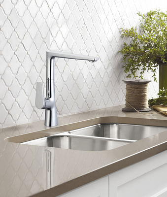 Soğuk ve Sıcak OEM Mutfak Lavabo Muslukları Hrom Brass Tek Kol