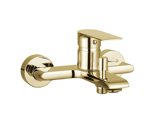 Tek kaldıraçlı banyo veya duş karıştırıcı banyo altın renkli tunç musluk soğuk ve sıcak su tasarlanmış modern OEM