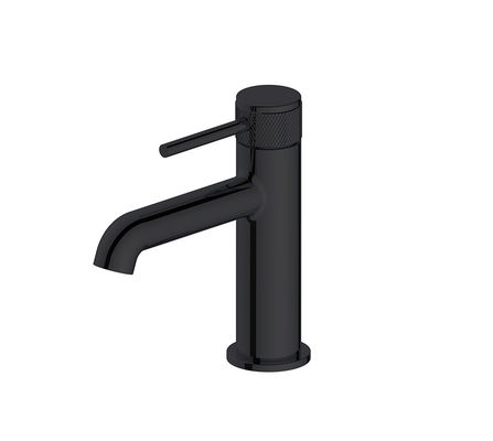 Matt Siyah Havuz Karıştırıcı Musluk Halkalı Knurl El Single Lever Banyo