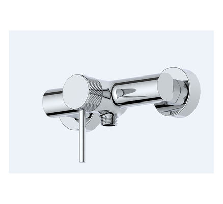 Tek Kaldırma Banyo Duş Muslukları Halkalı Knurl Manşet Chrome Bakır Soğuk ve Sıcak Su