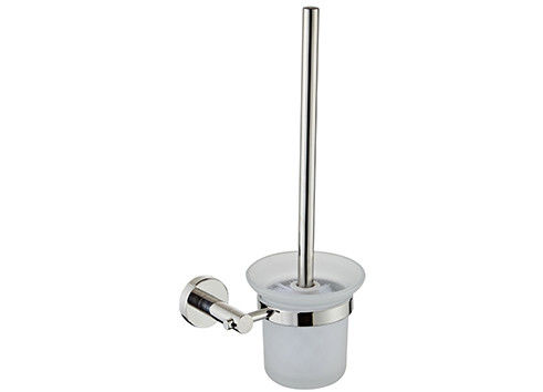 Oem Sus304 cilalı krom tuvalet fırça tutucusu cam banyo aksesuarları klasik yuvarlak
