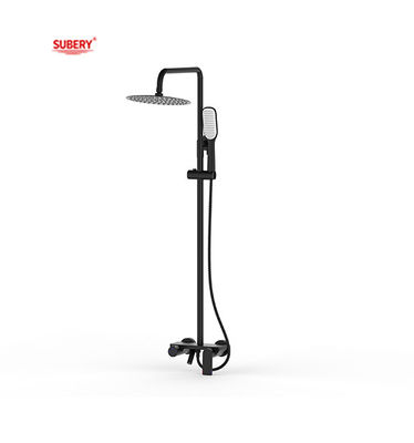 Matt Siyah Bakır Banyo Duş Muslukları Termostatik Sıcaklık Düzenlenebilir