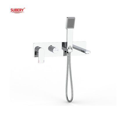 Modern Duvar Montajlı Banyo Duş Karıştırıcı Musluklar Krom Bakır Tek Kılavuz