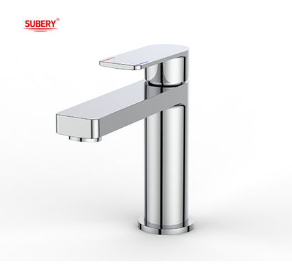 Chrome Brass Banyo Banyo Karıştırıcı Muslukları Soğuk ve Sıcak Su OEM Tek Kılavuz