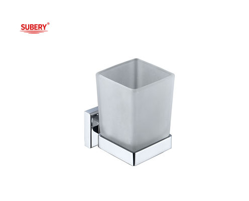 Bakır tek çanak tutucu cam banyo yüksek kaliteli krom rengi OEM nobel bakır taban kare tasarım