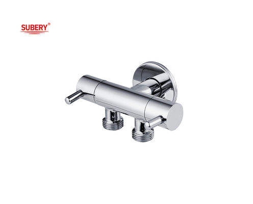 Bakır İki Yolu Valf Üçgen Valf G1/2 &quot;Diş Bakır Vücut Bakır Yaka OEM