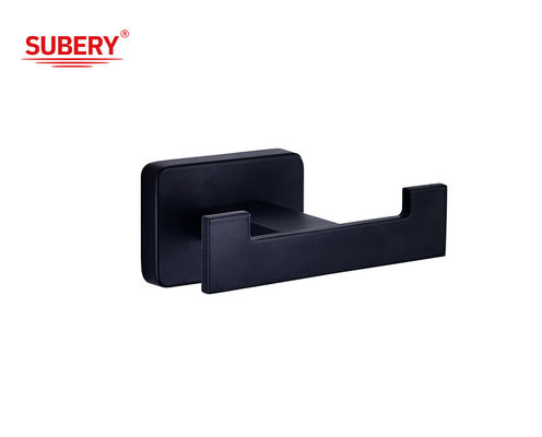 Çinko Modern Çifte Elbise Kanca Banyo Matt Siyah Oem Aksesuarları Tasarımı