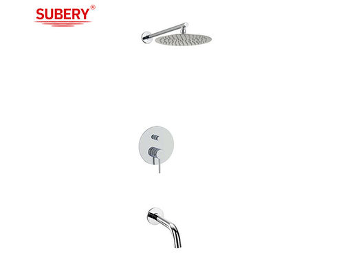 Duvarda Gizli Duş Musluk Bakır Halkalı Knurl El Chrome OEM Banyo Banyo