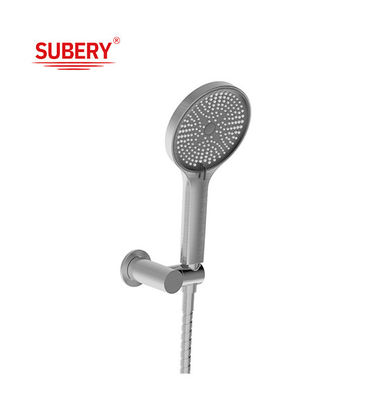 ABS Plastik 3 Fonksiyon El Duşları Silah Metal Büyük Yuvarlak Banyo Sıvı Silikon Düzeni Kolay Temizleme