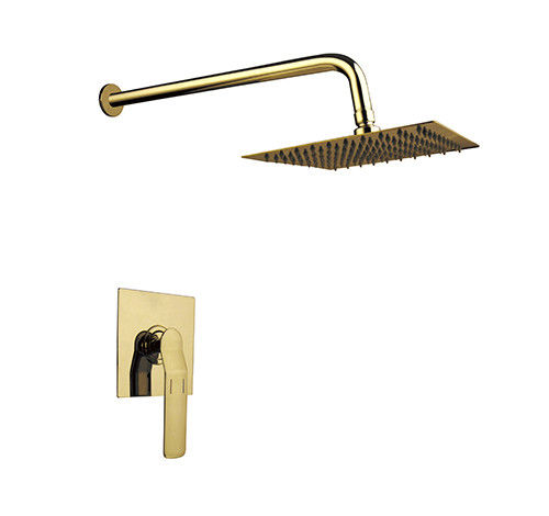 Tek kaldıraç duvara gizlenmiş banyo veya duş karıştırıcı fırçalı altın banyo tunç musluk soğuk ve sıcak baş duş OEM