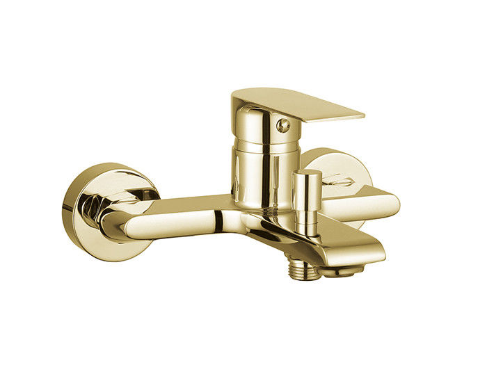 Tek kaldıraçlı banyo veya duş karıştırıcı banyo altın renkli tunç musluk soğuk ve sıcak su tasarlanmış modern OEM
