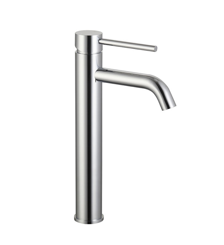 Tek kaldıraçlı yüksek havuz karıştırıcı musluk banyo krom tunç uzun kolu sıcak ve soğuk su musluğu