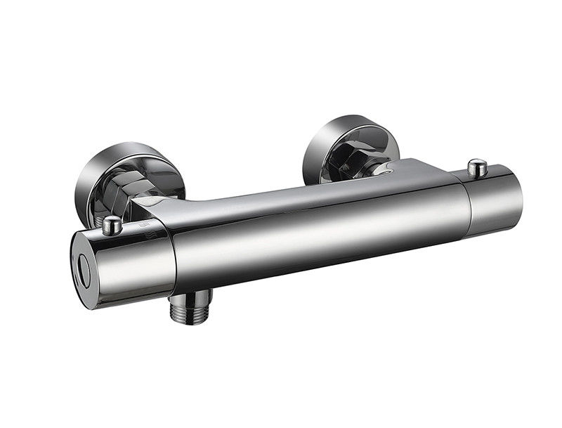 Termostaik Sıcaklık Düzenlenebilir Duş Fırçası Karıştırıcı Banyo Chrome Rengi Bakır Musluk OEM Yuvarlak Klasik