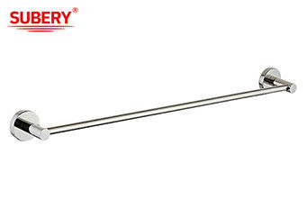 SUS304 Tek Havlu Çubuğu Sahibi Banyo Aksesuarları cilalı Chrome OEM yuvarlak klasik modern proje