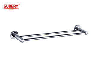Çift Çubuklu El Havlu Sahibi Bakır Banyo Chrome Rengi OEM Bakır Çapraz Eğri Tasarımlı