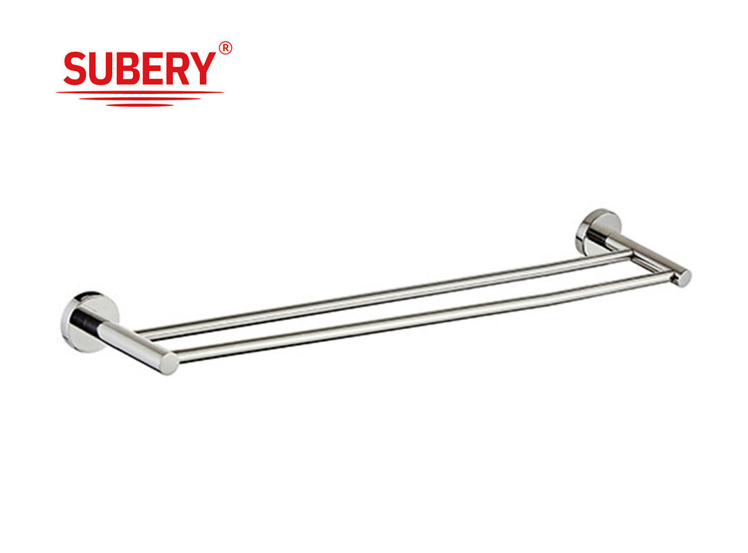 Duvar Montajı Banyo Aksesuarları Seti Chrome Finishing Havlu Çubuğu Modern Havlu Rayı Çift Havlu Çubuğu